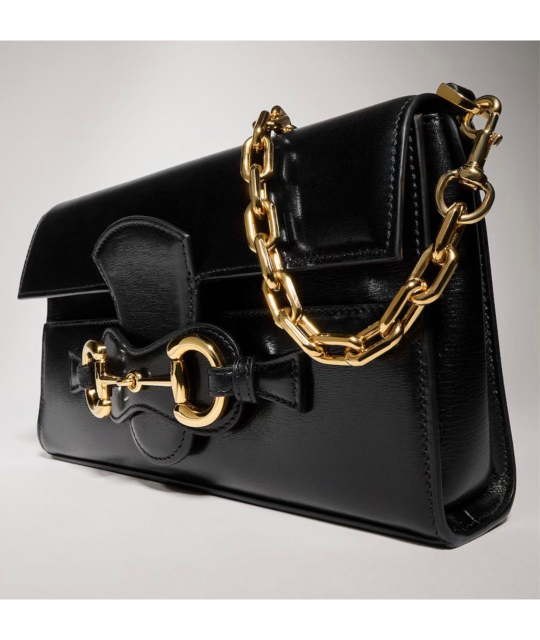 GUCCI Черная кожаная сумка с короткими ручками, фото 4