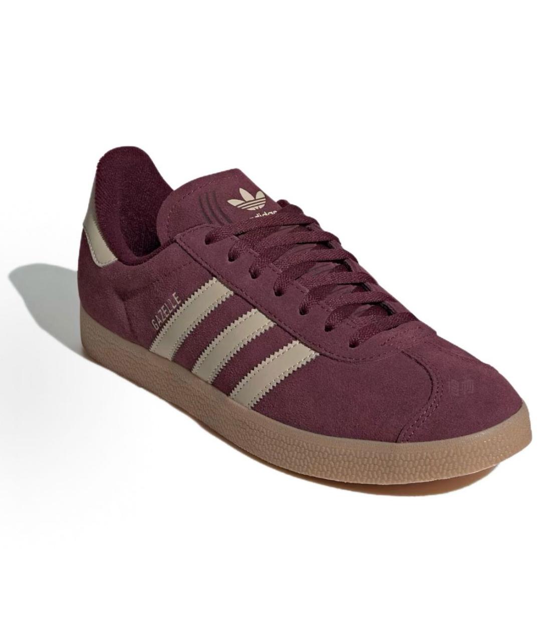 ADIDAS Бордовые замшевые низкие кроссовки / кеды, фото 3