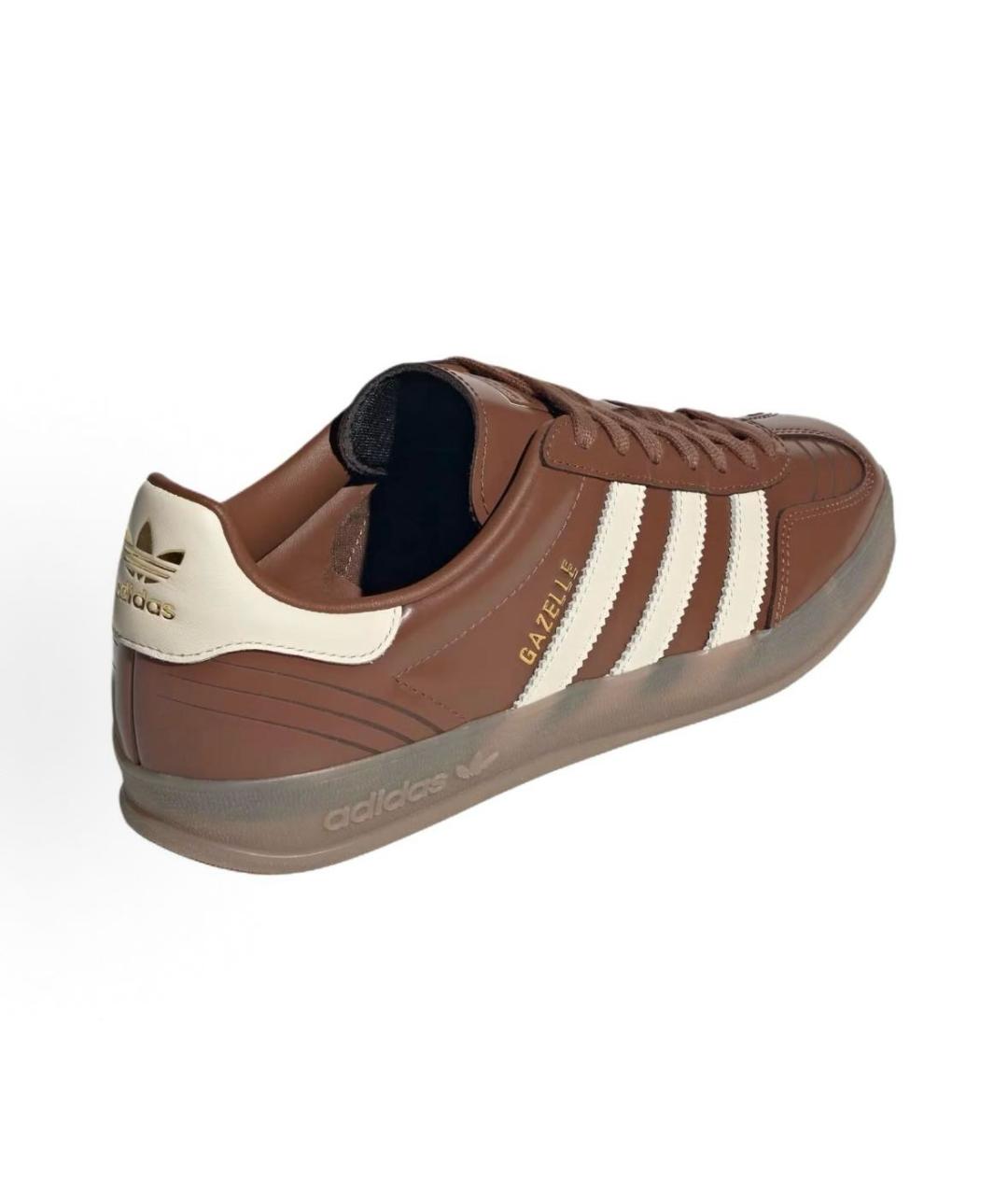 ADIDAS Коричневые кожаные низкие кроссовки / кеды, фото 5