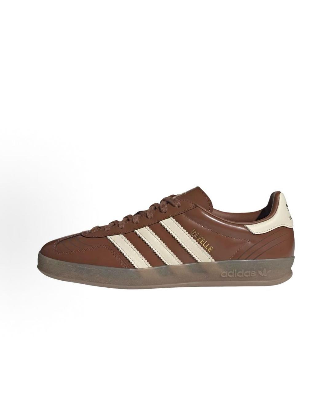 ADIDAS Коричневые кожаные низкие кроссовки / кеды, фото 2