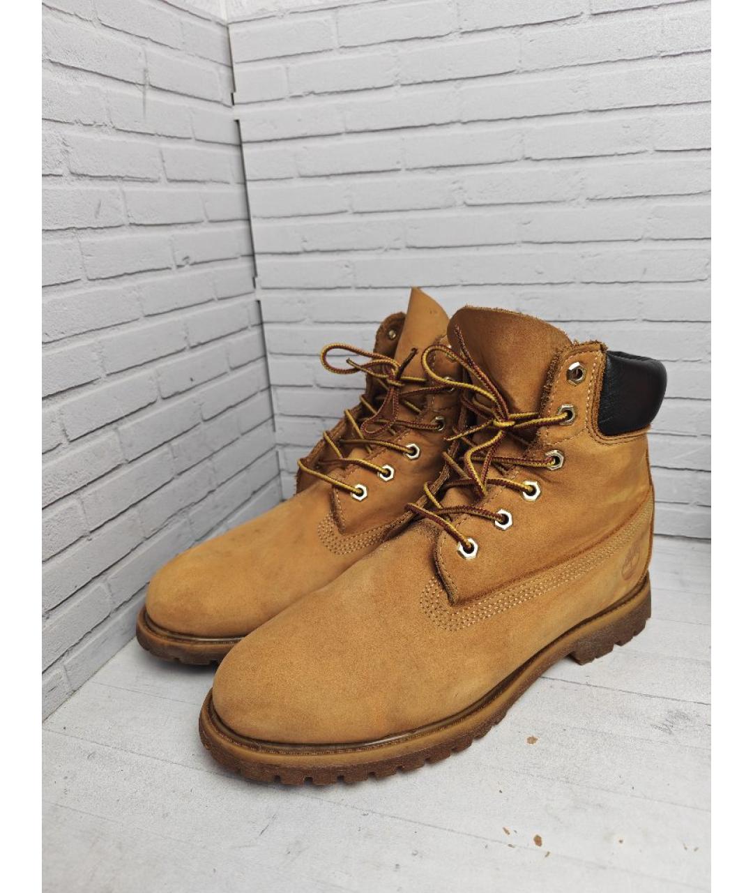 TIMBERLAND Оранжевые нубуковые высокие ботинки, фото 2