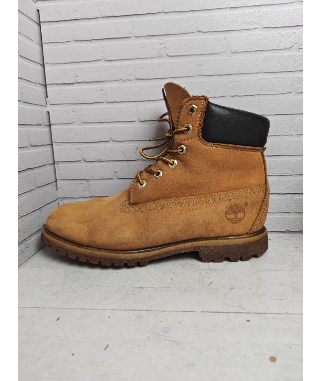 TIMBERLAND Оранжевые нубуковые высокие ботинки, фото 7