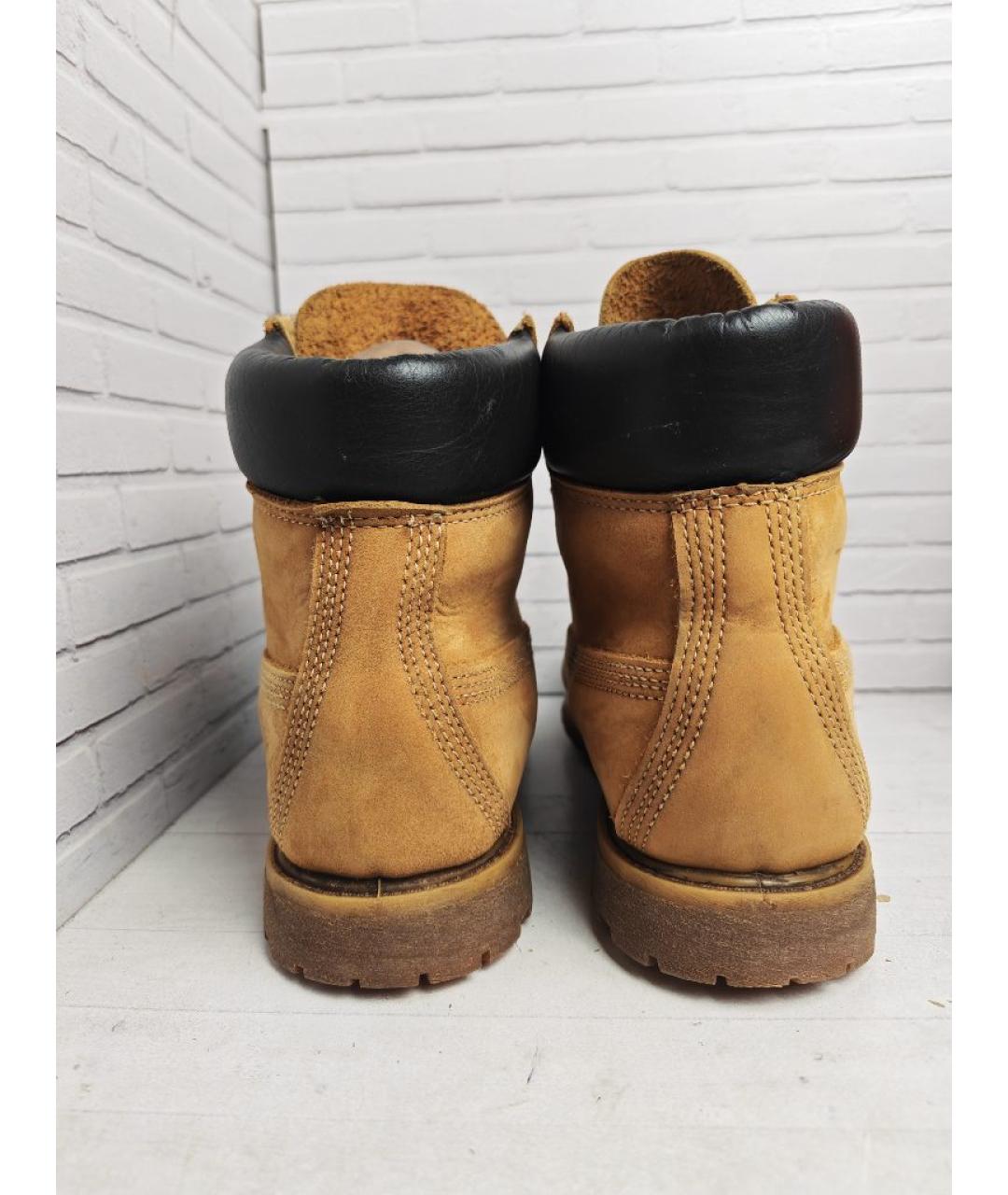 TIMBERLAND Оранжевые нубуковые высокие ботинки, фото 4