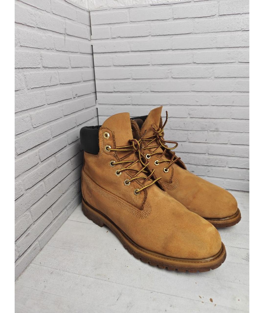 TIMBERLAND Оранжевые нубуковые высокие ботинки, фото 3