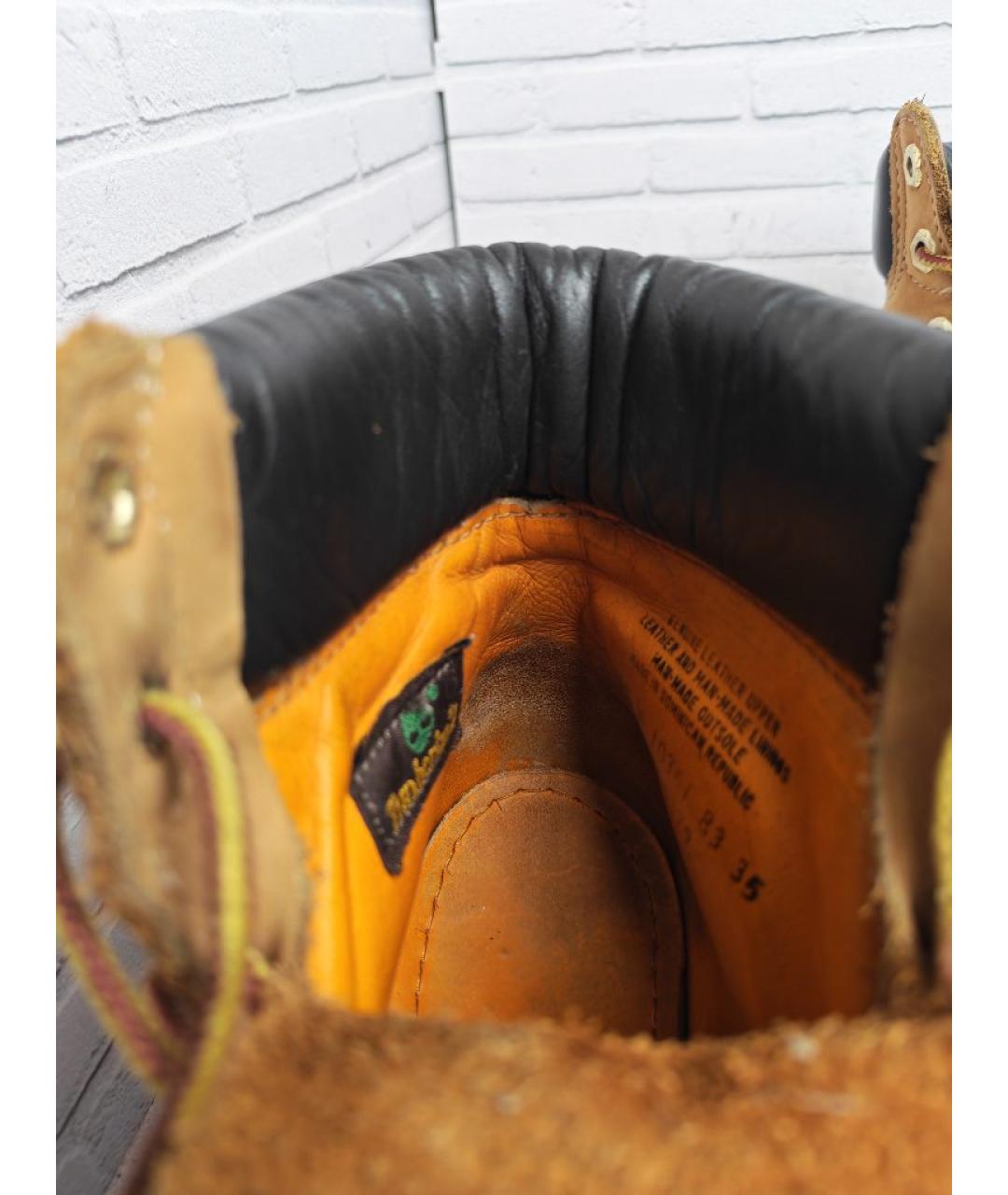 TIMBERLAND Оранжевые нубуковые высокие ботинки, фото 6