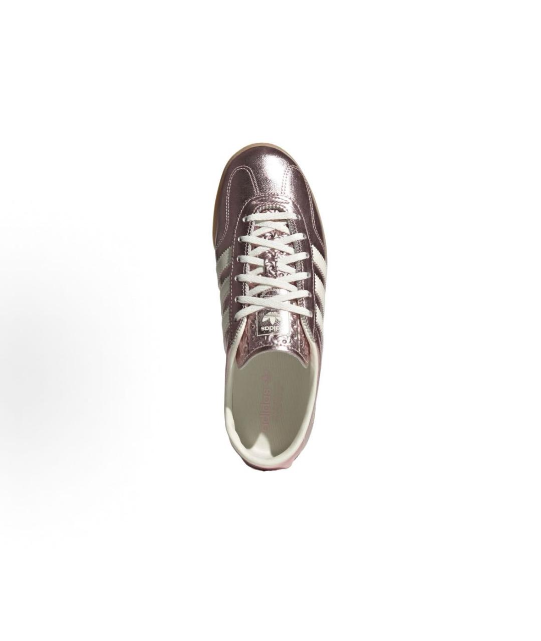 ADIDAS Серебряные кожаные низкие кроссовки / кеды, фото 4