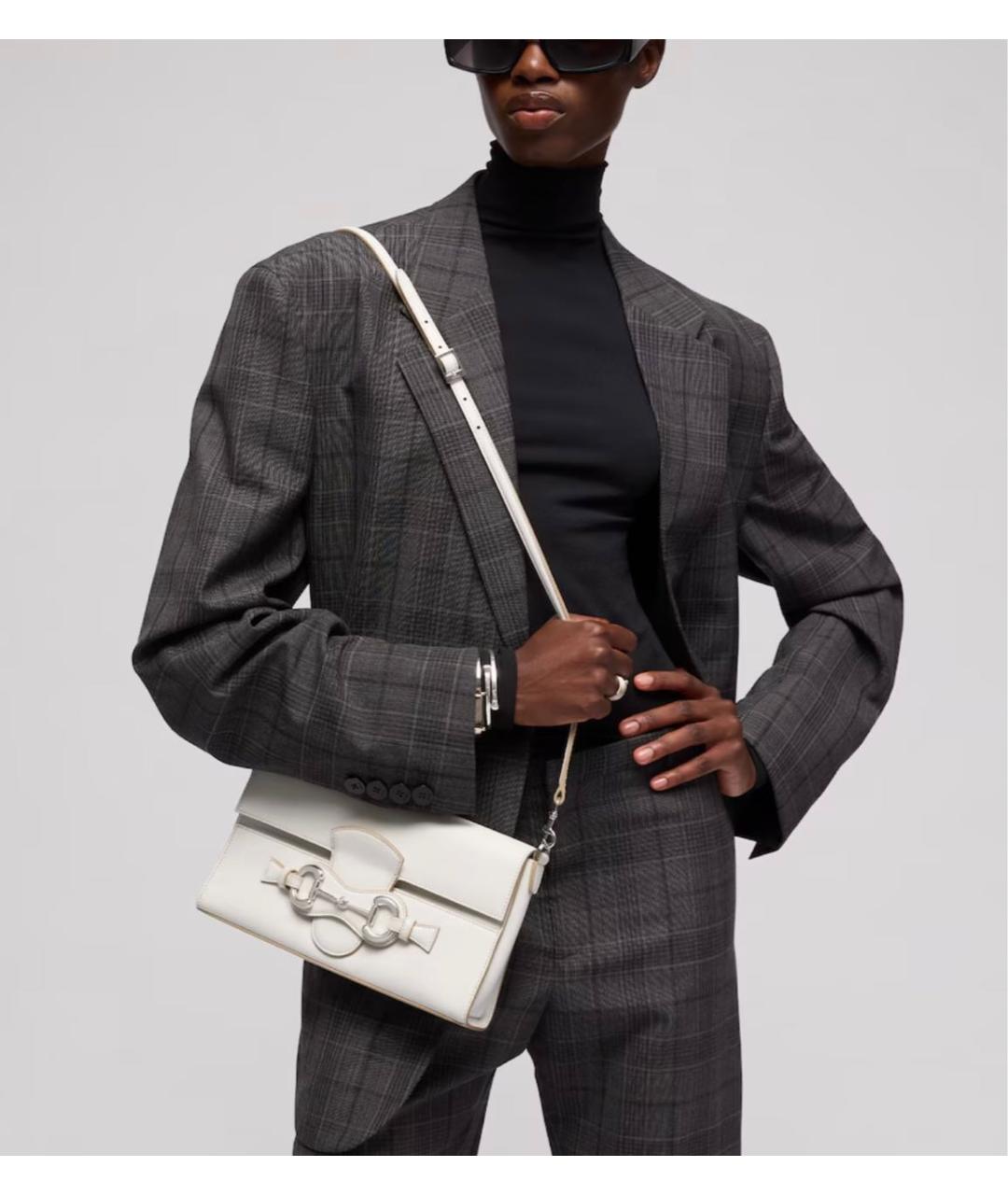GUCCI Белая кожаная сумка с короткими ручками, фото 3