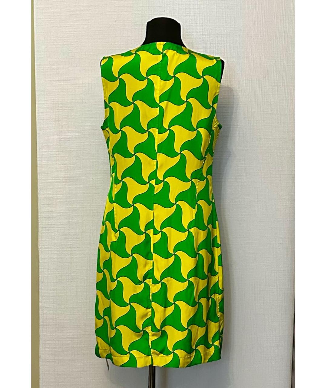 BOTTEGA VENETA Желтое вискозное повседневное платье, фото 2