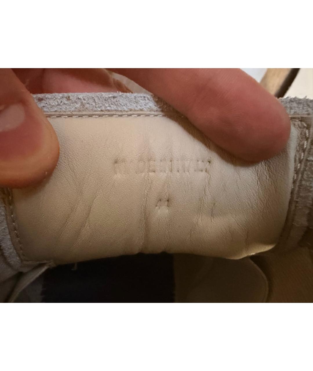 MAISON MARGIELA Белые кожаные низкие кроссовки / кеды, фото 8