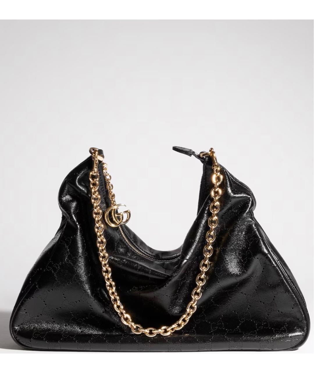 GUCCI Черная кожаная сумка с короткими ручками, фото 6