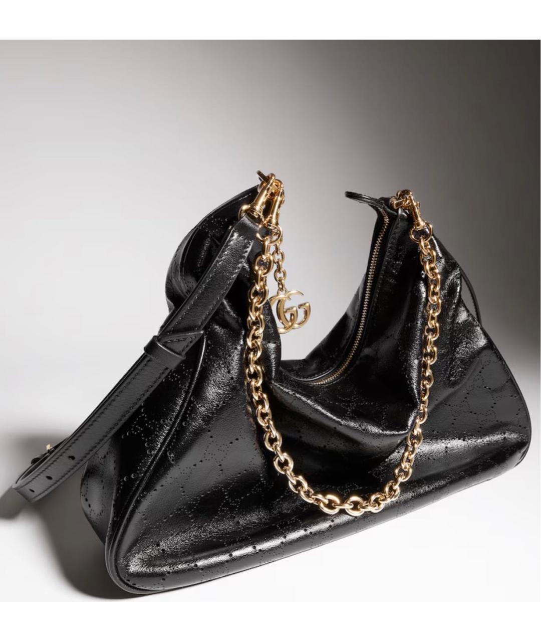 GUCCI Черная кожаная сумка с короткими ручками, фото 2