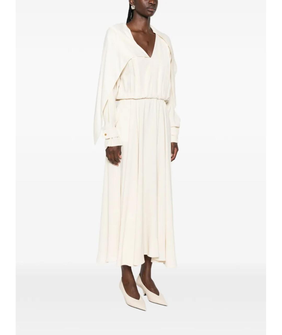 ALBERTA FERRETTI Бежевое вискозное платье, фото 4