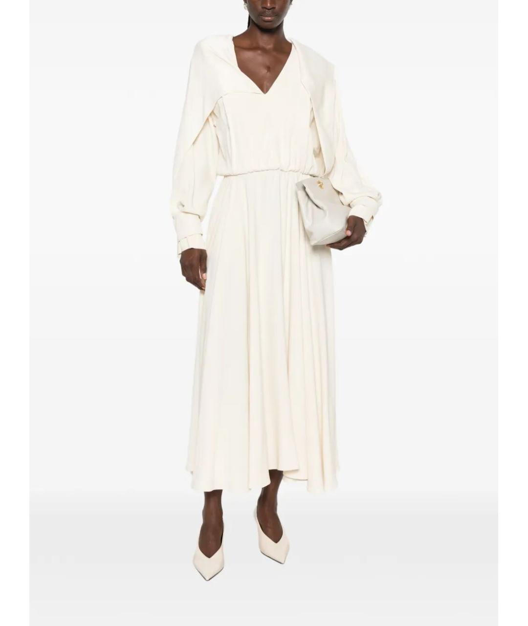 ALBERTA FERRETTI Бежевое вискозное платье, фото 3
