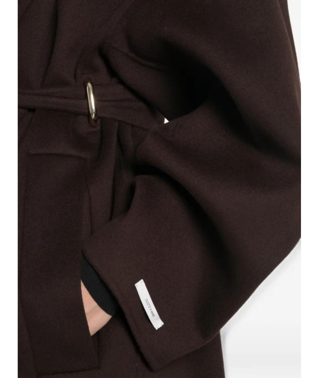 SPORTMAX Коричневое шерстяное пальто, фото 3
