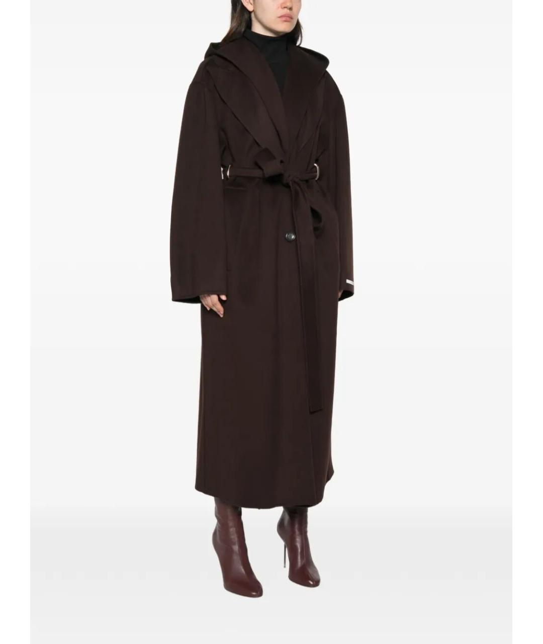 SPORTMAX Коричневое шерстяное пальто, фото 4
