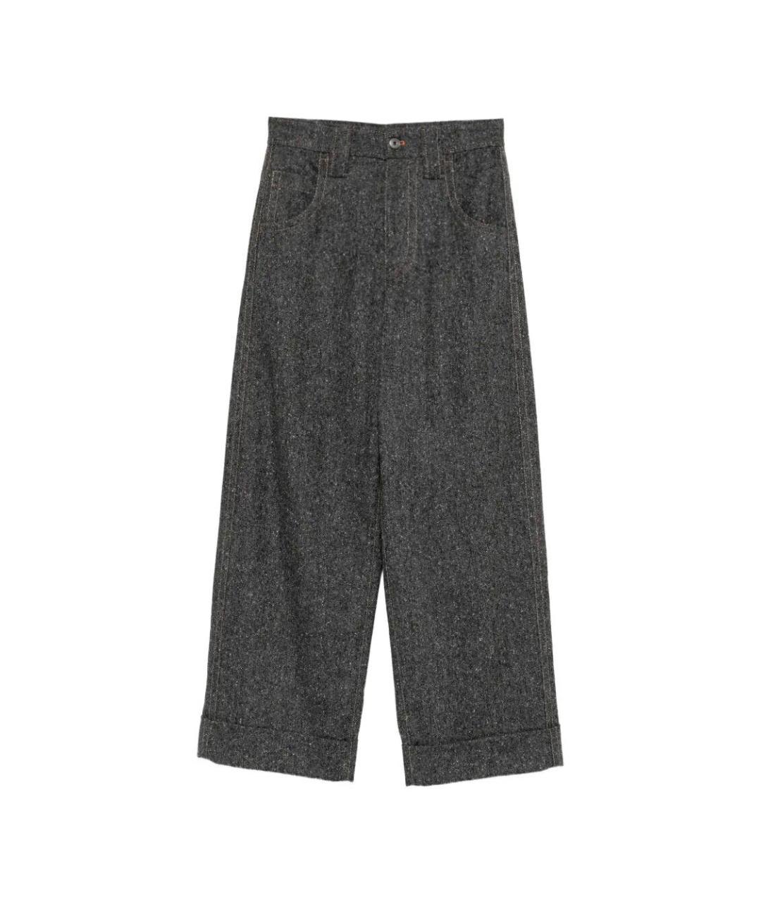 BRUNELLO CUCINELLI Черные шерстяные брюки широкие, фото 1
