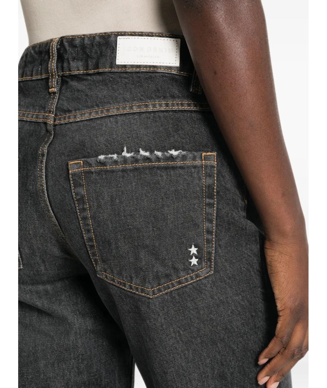 ICON DENIM Черные хлопковые прямые джинсы, фото 3