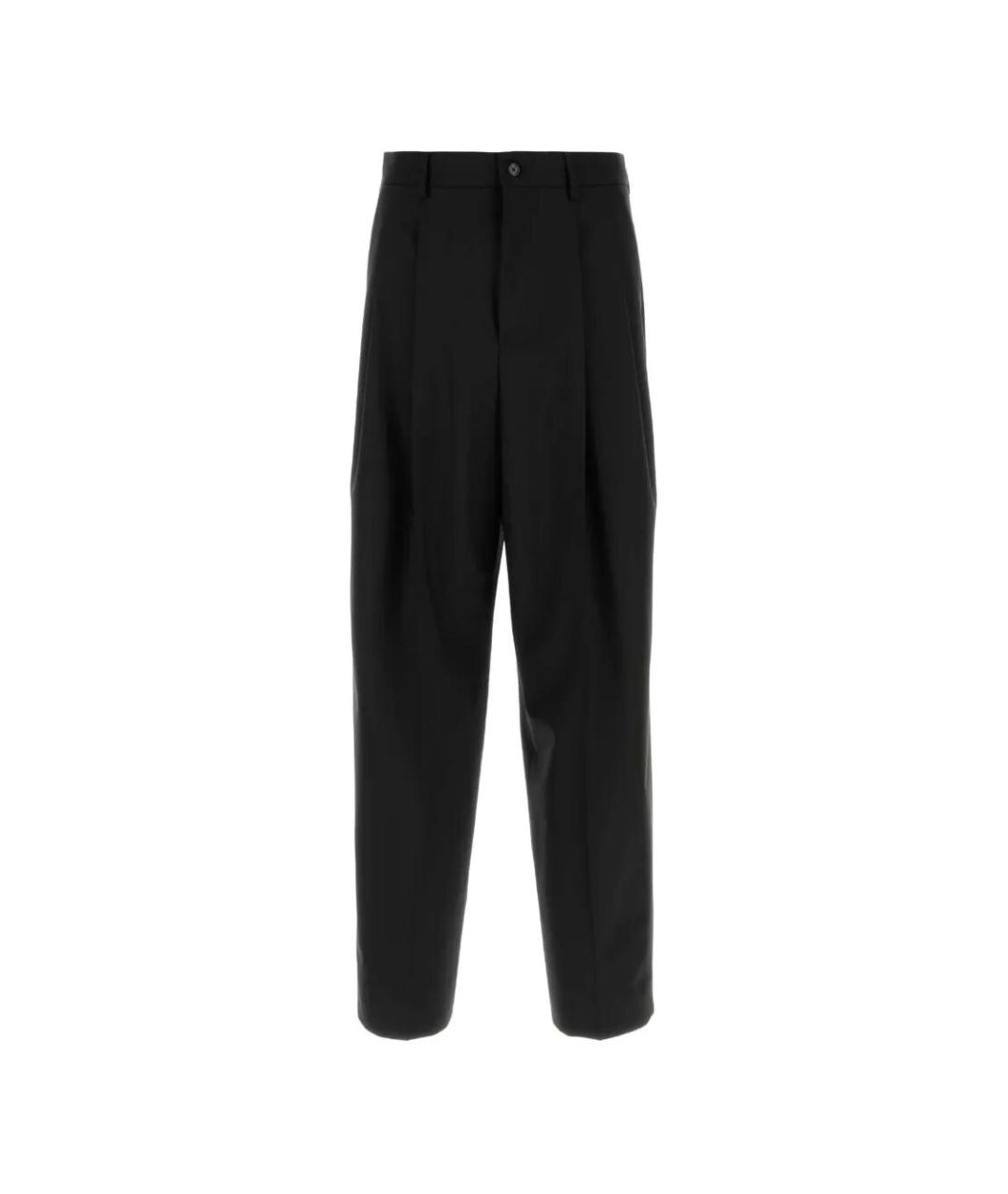 DOLCE&GABBANA Черные шерстяные повседневные брюки, фото 1