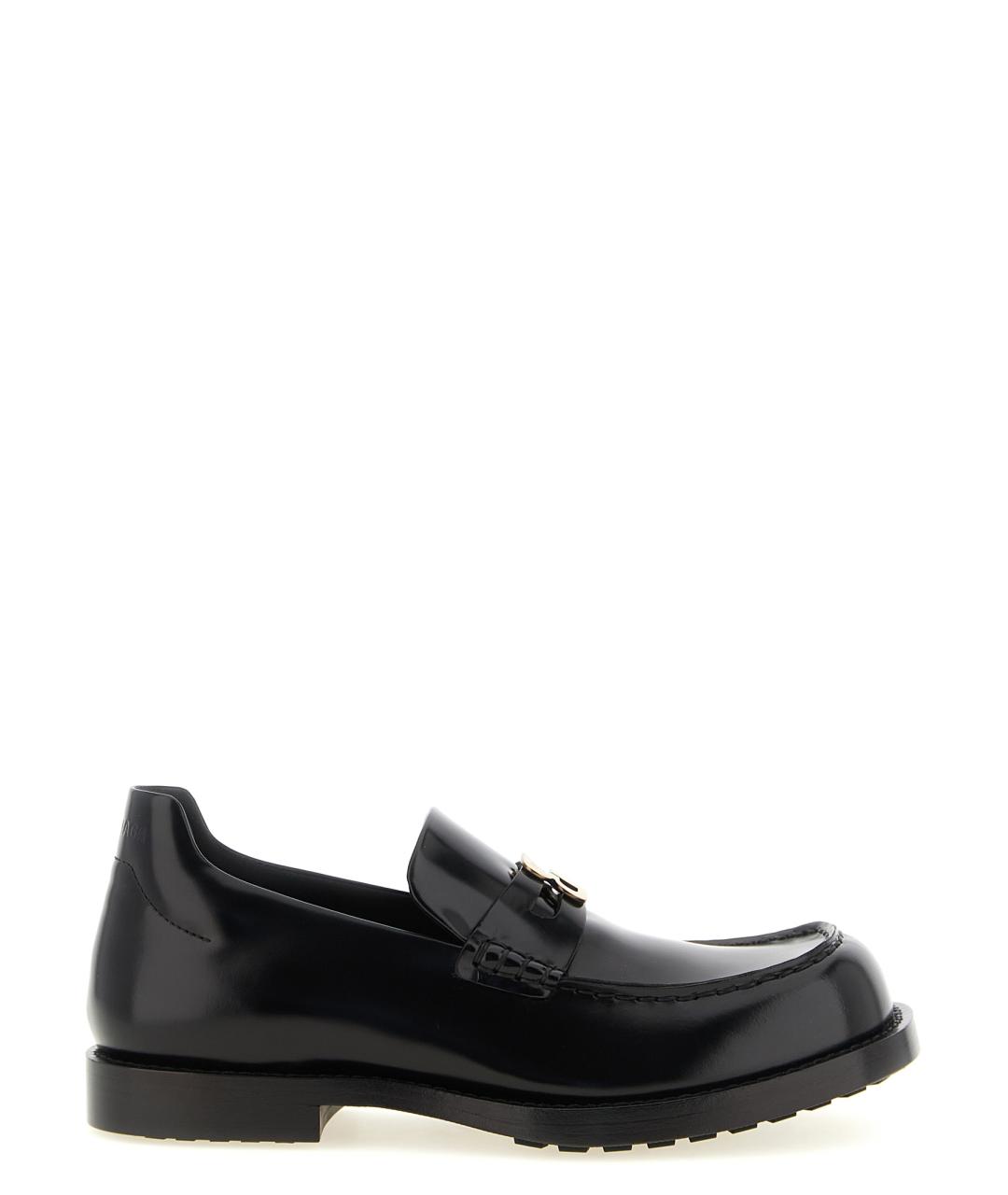 BALENCIAGA Черные кожаные лоферы, фото 1