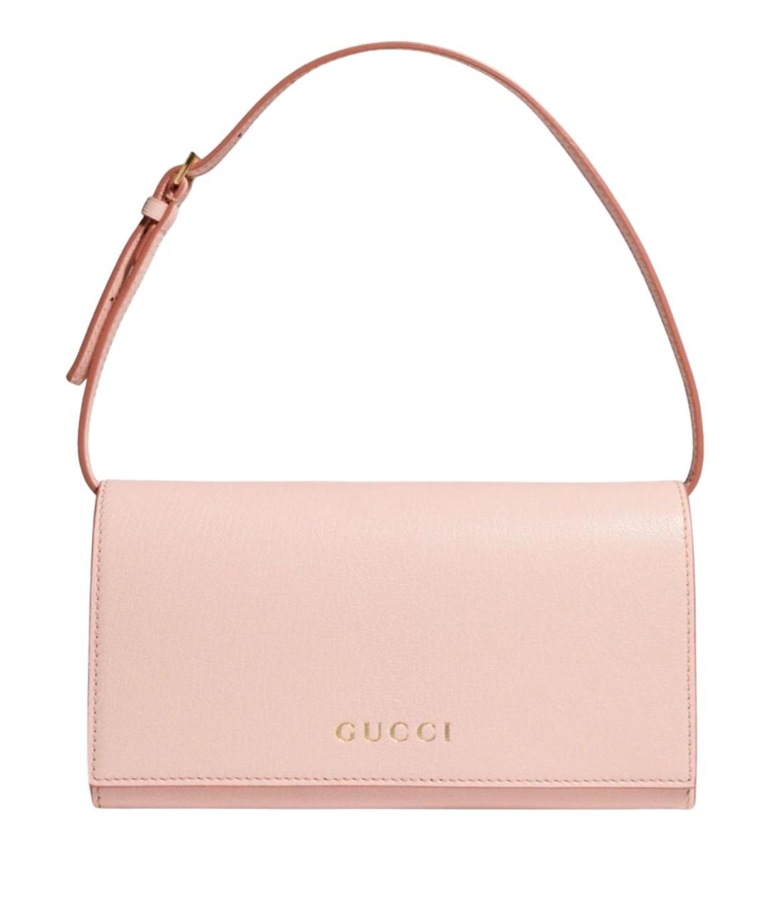 GUCCI Розовая кожаная сумка с короткими ручками, фото 1