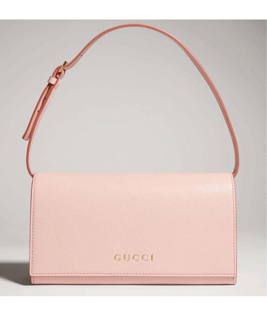GUCCI Розовая кожаная сумка с короткими ручками, фото 5