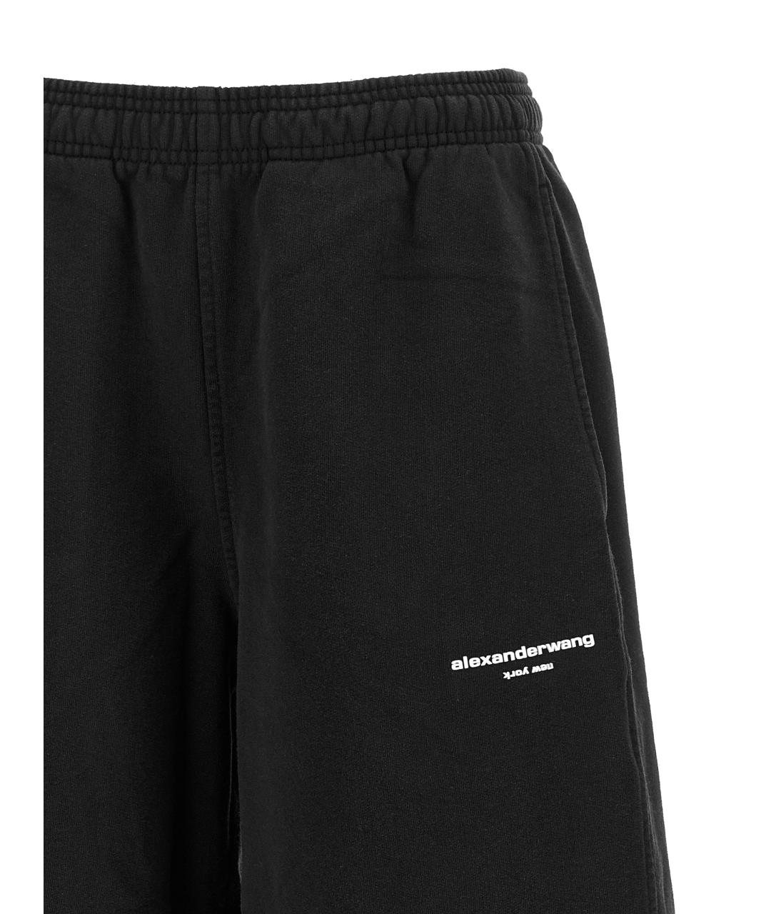 ALEXANDER WANG Черные хлопковые прямые брюки, фото 3