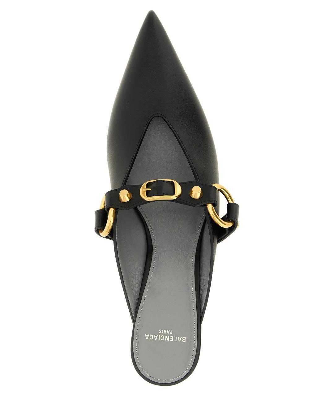 BALENCIAGA Черные кожаные мюли, фото 4
