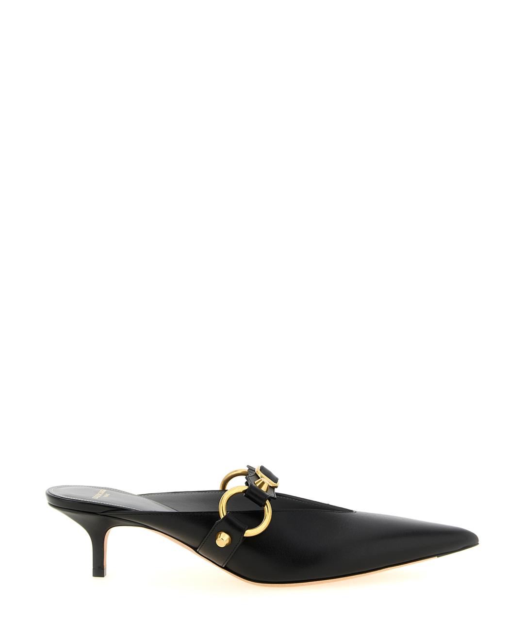 BALENCIAGA Черные кожаные мюли, фото 1