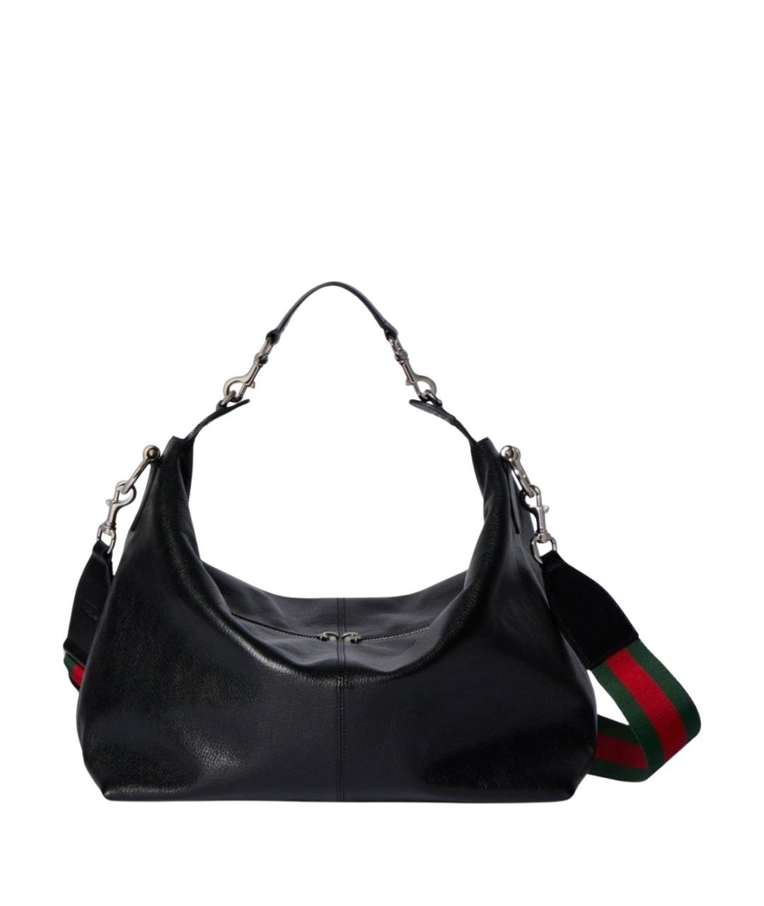 GUCCI Черная кожаная сумка с короткими ручками, фото 1