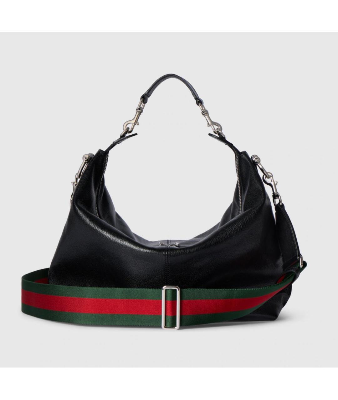 GUCCI Черная кожаная сумка с короткими ручками, фото 4