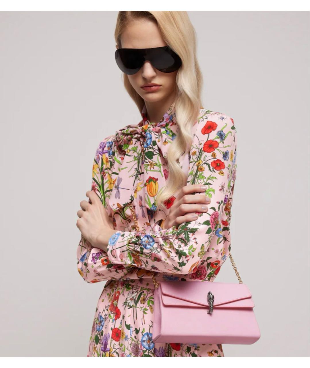 GUCCI Розовая кожаная сумка через плечо, фото 5