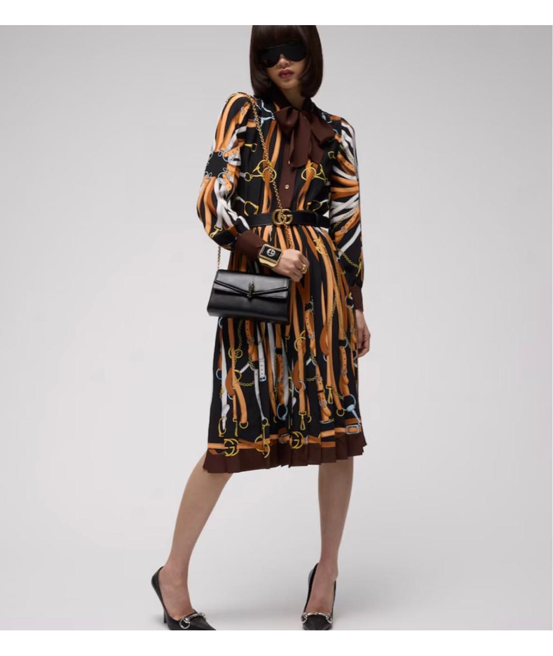 GUCCI Черная кожаная сумка через плечо, фото 3
