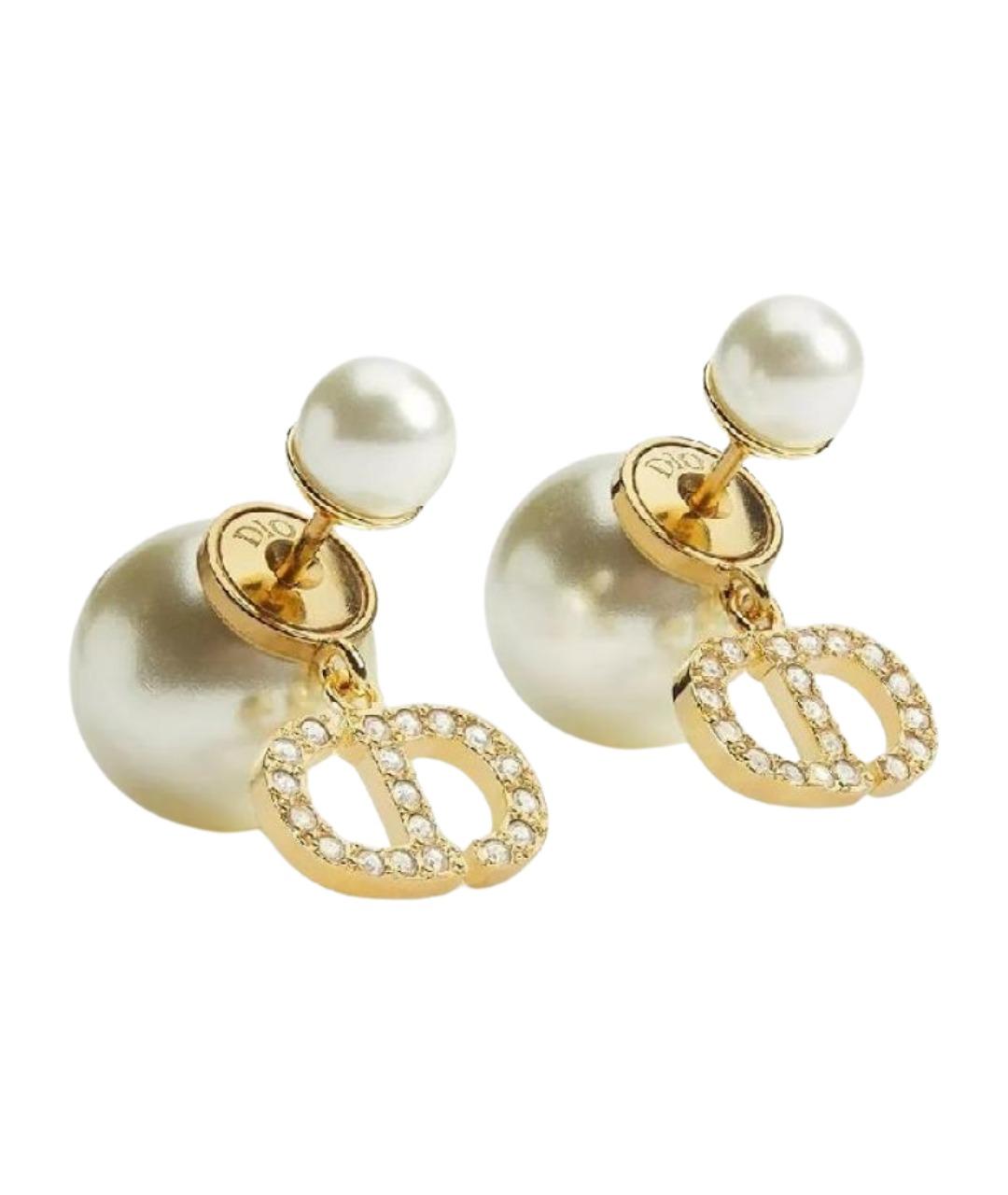 CHRISTIAN DIOR Золотые латунные серьги, фото 1