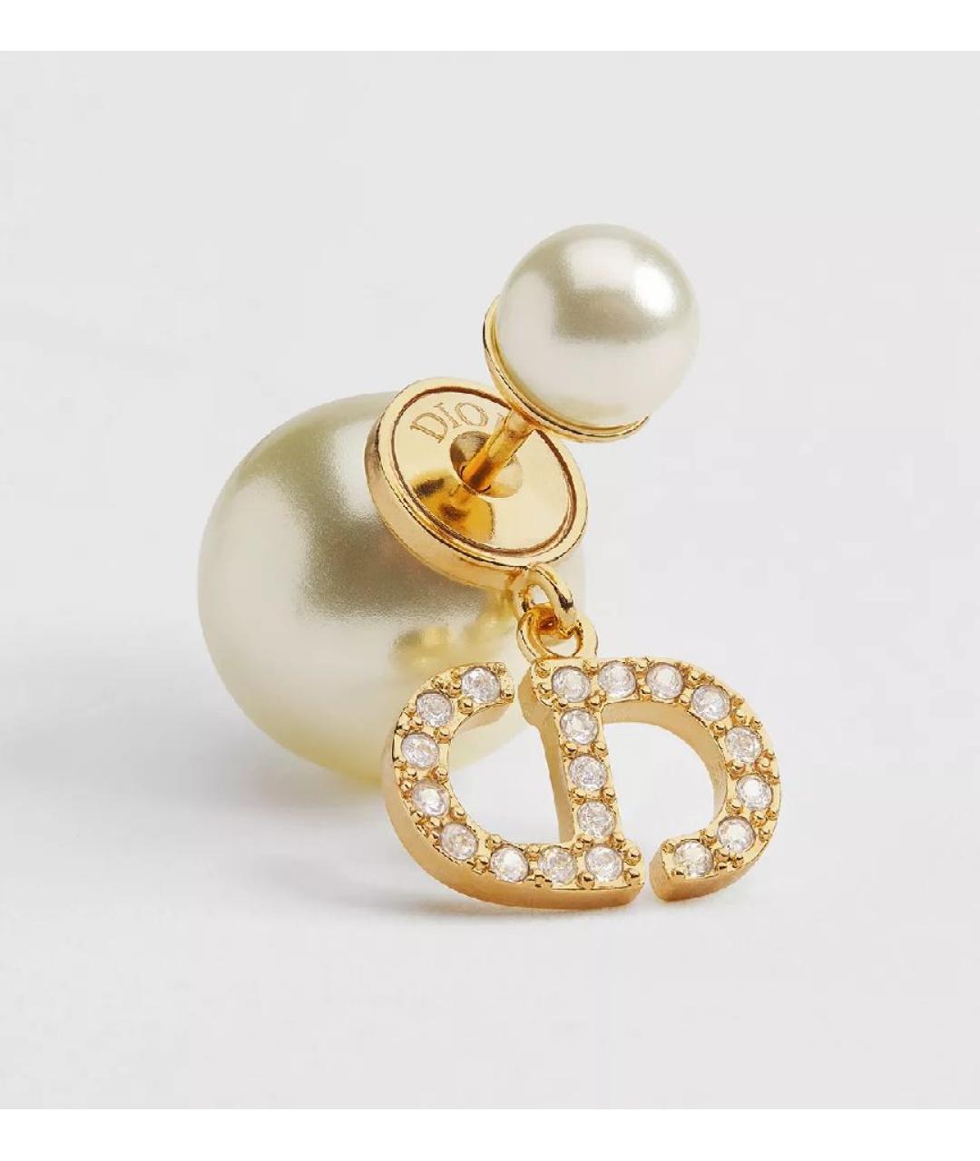 CHRISTIAN DIOR Золотые латунные серьги, фото 3