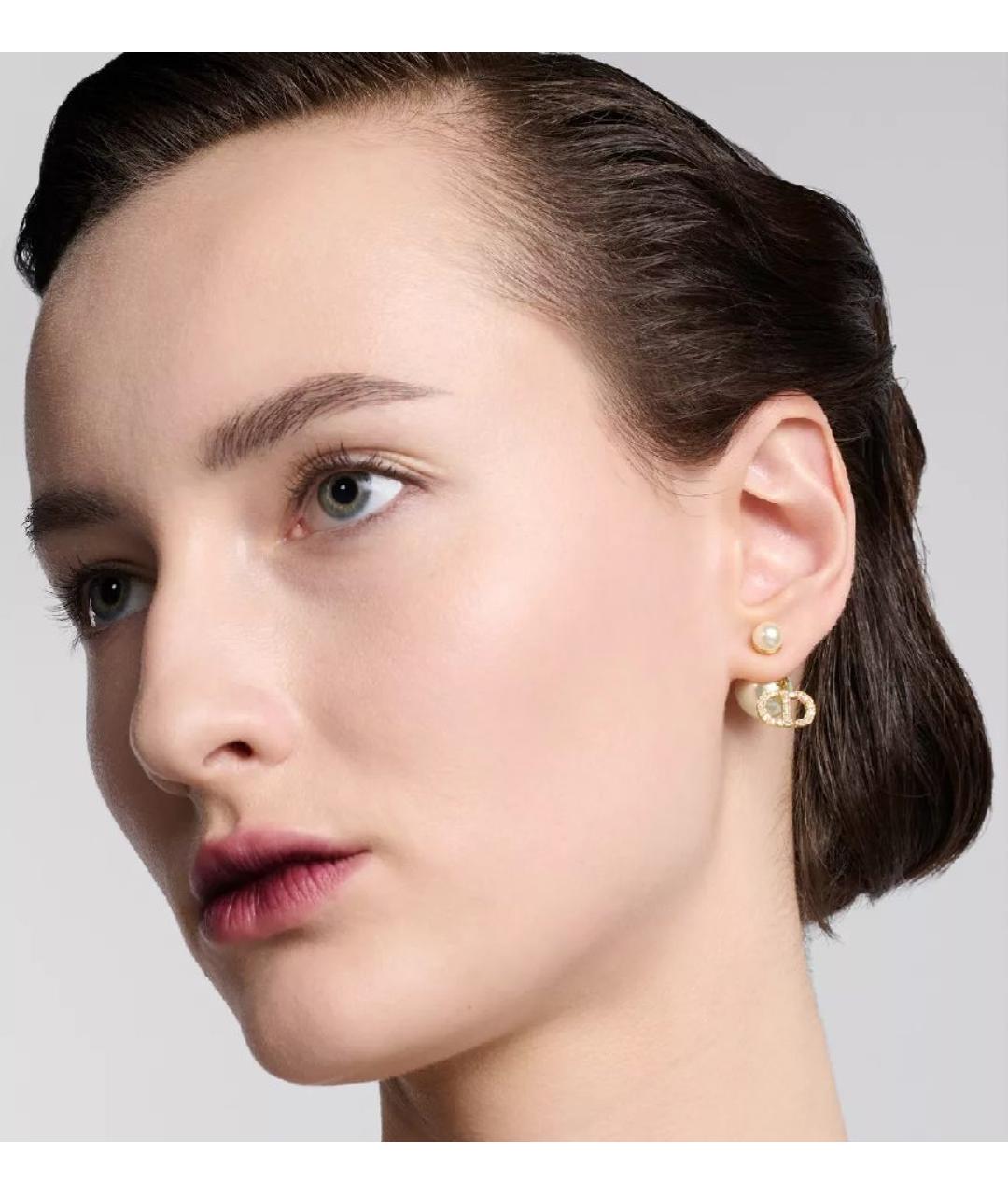 CHRISTIAN DIOR Золотые латунные серьги, фото 4
