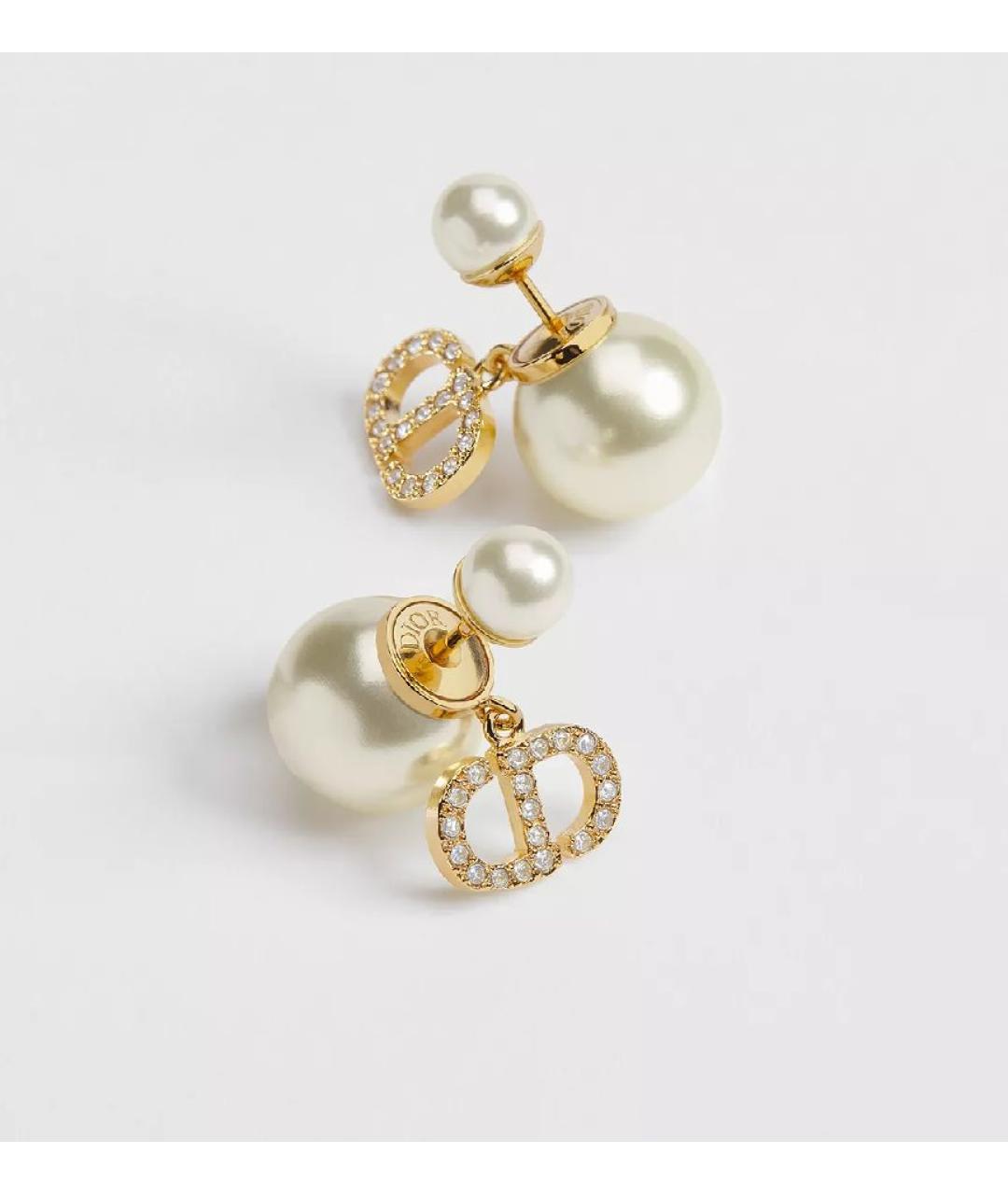 CHRISTIAN DIOR Золотые латунные серьги, фото 2