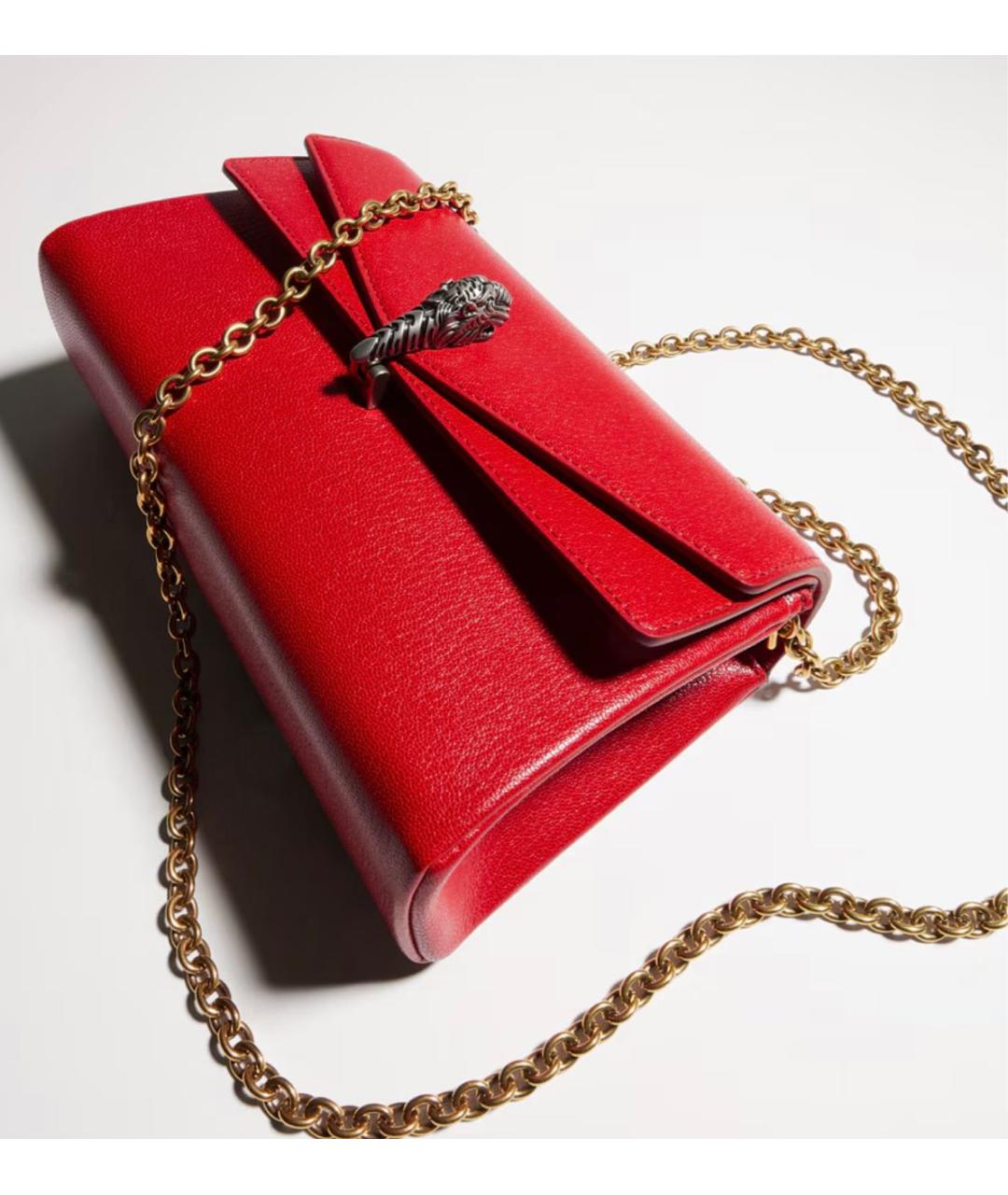 GUCCI Красная кожаная сумка через плечо, фото 4