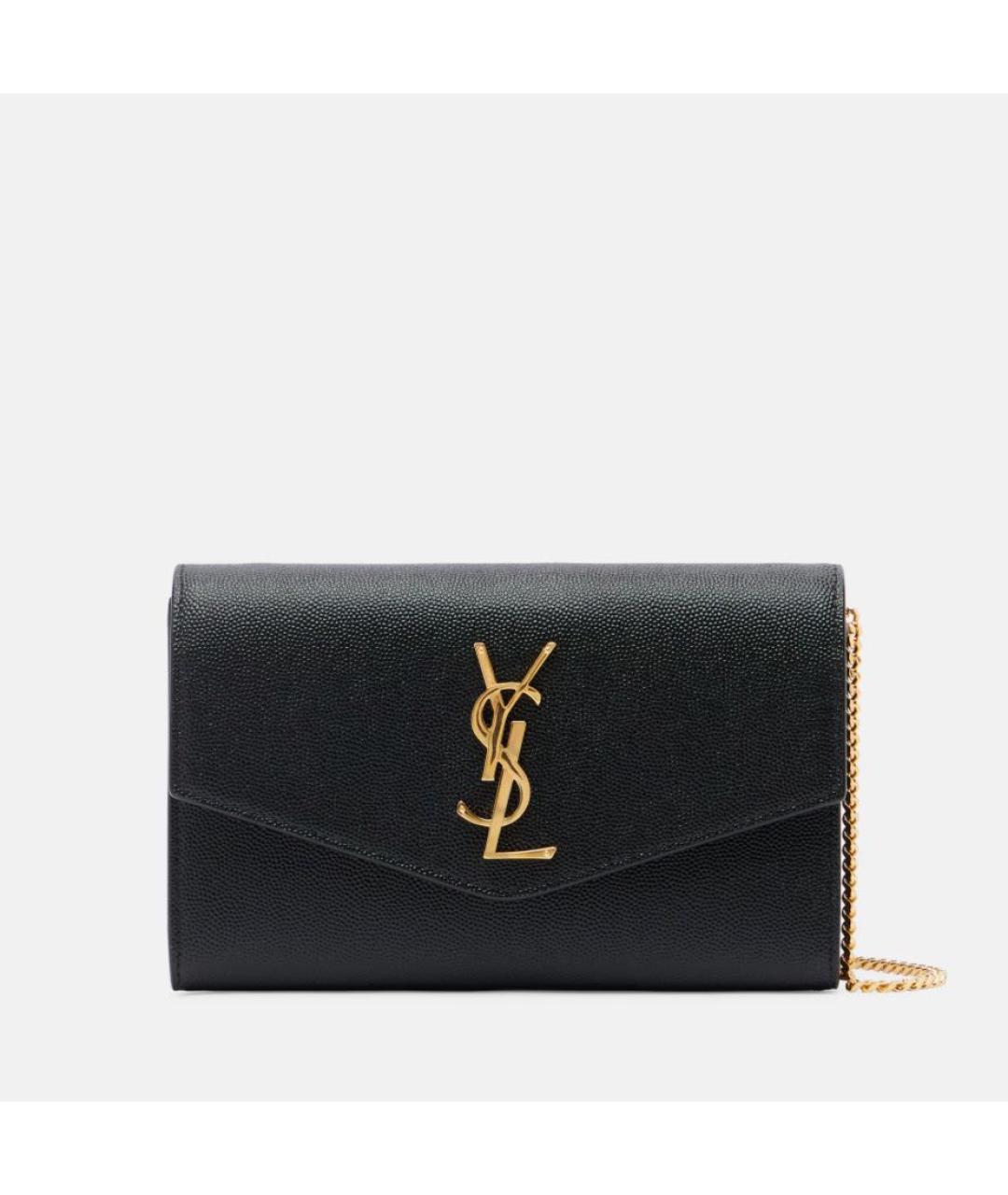 SAINT LAURENT Черная кожаная сумка через плечо, фото 6