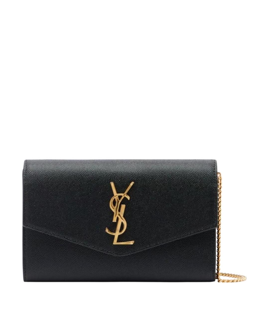 SAINT LAURENT Черная кожаная сумка через плечо, фото 1
