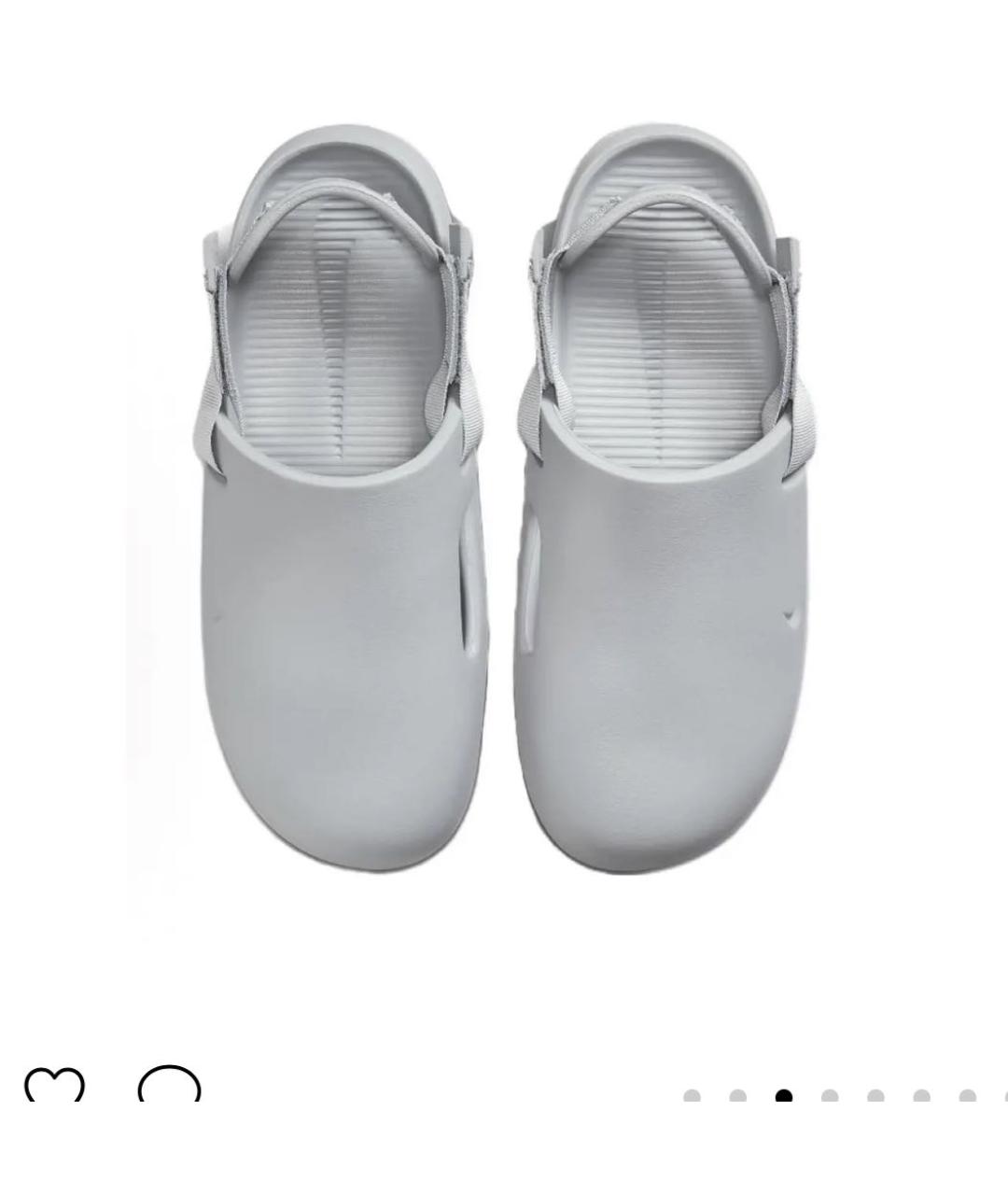 NIKE Серые резиновые шлепанцы, фото 3