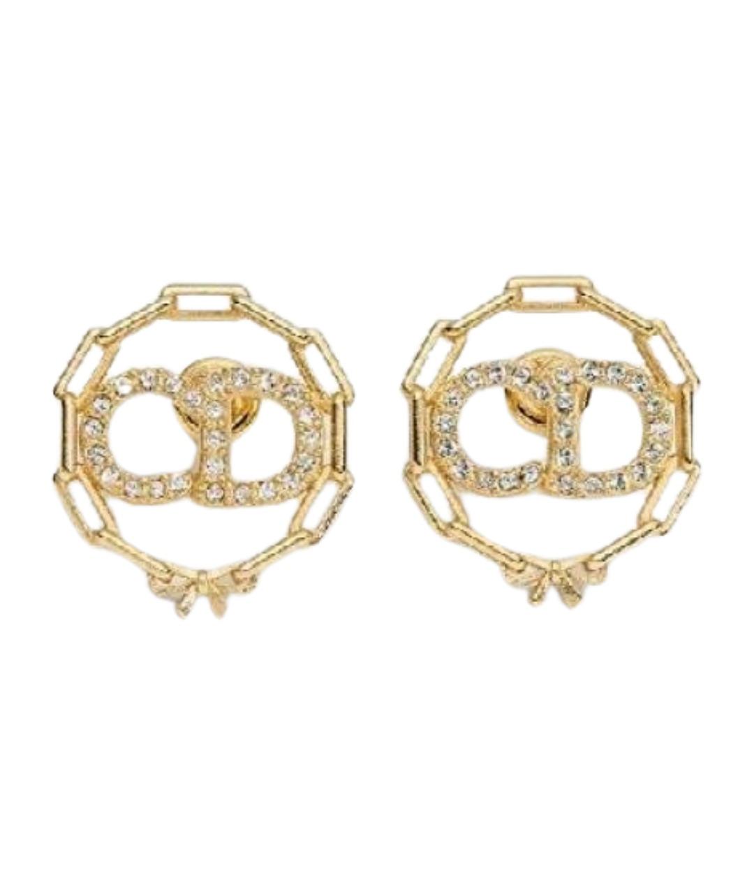 CHRISTIAN DIOR Золотые металлические серьги, фото 1