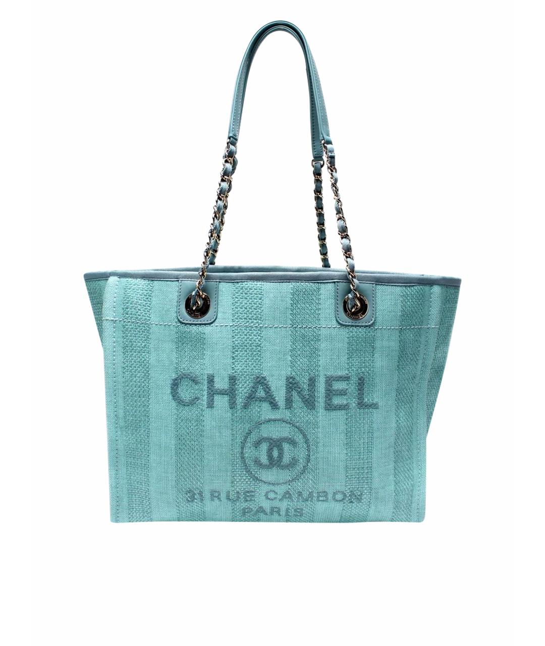 CHANEL Бирюзовая плетеная сумка через плечо, фото 1