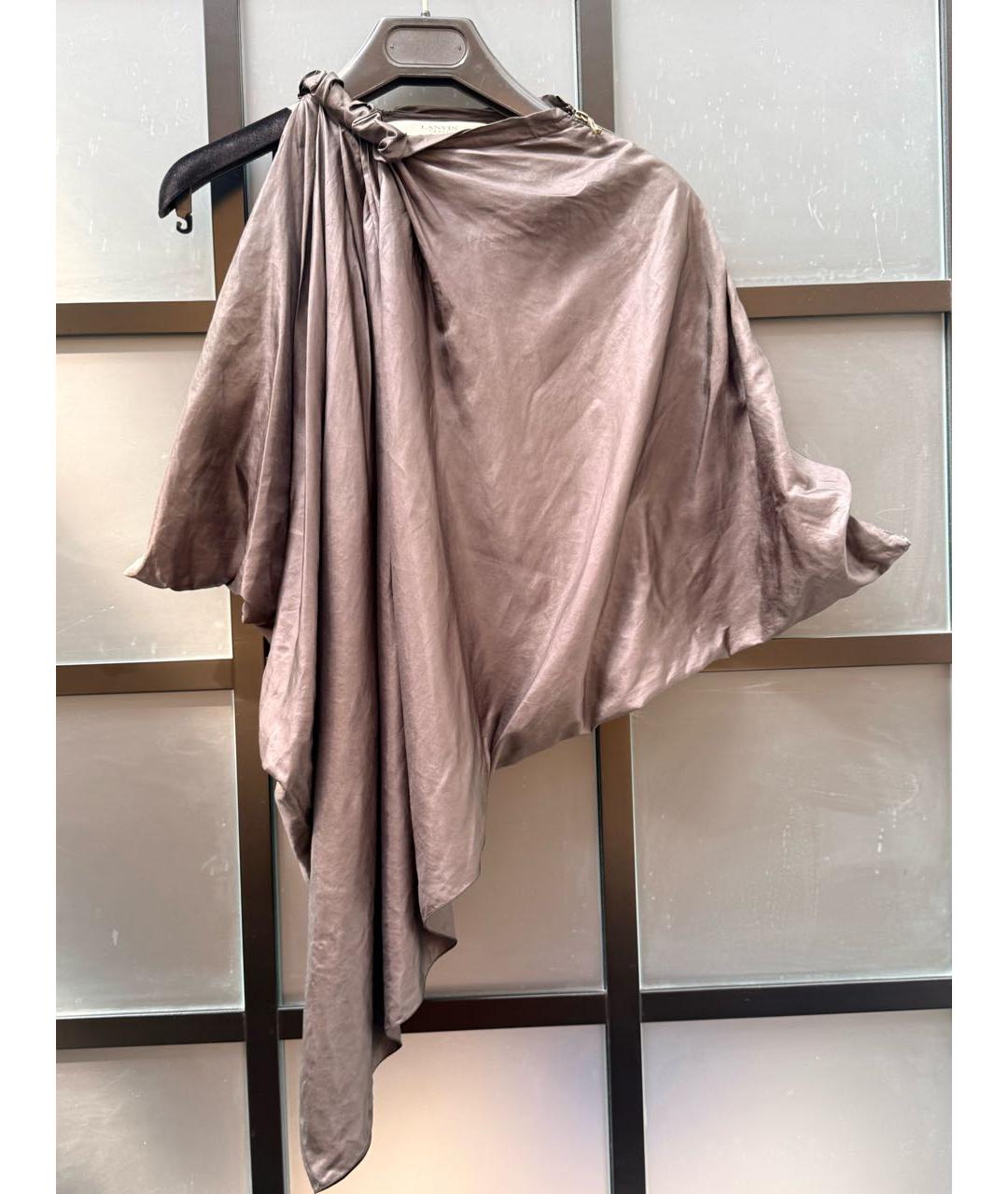 LANVIN Коричневый полиэстеровый костюм с брюками, фото 8
