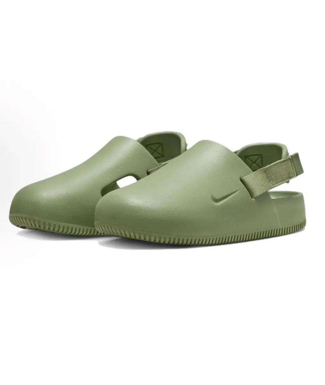 NIKE Зеленые резиновые шлепанцы, фото 3