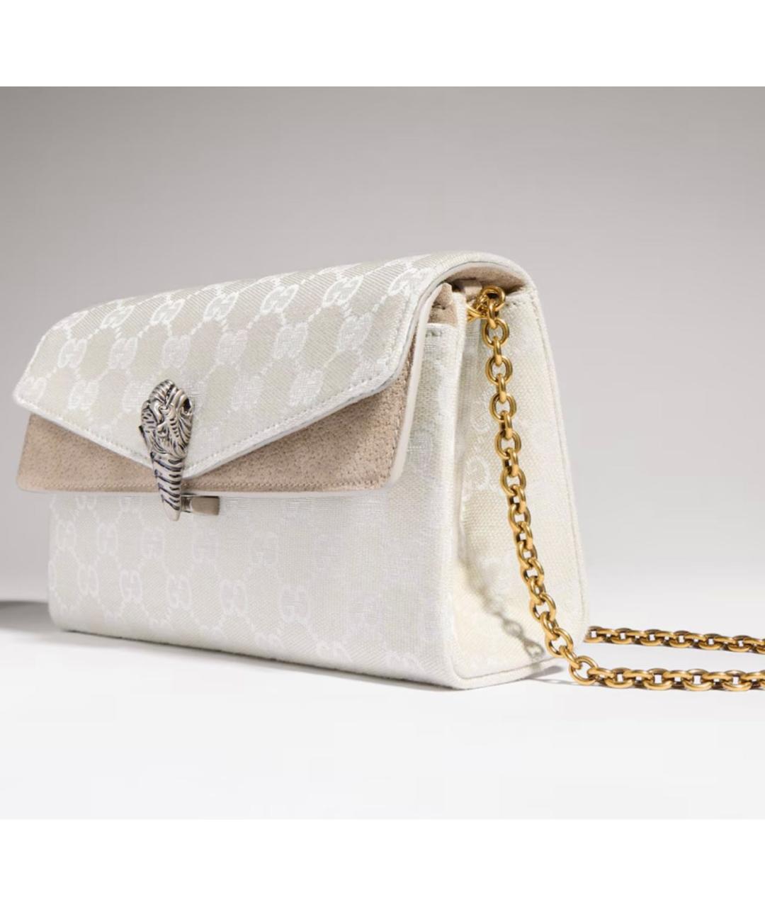 GUCCI Белая сумка через плечо из канвы, фото 2