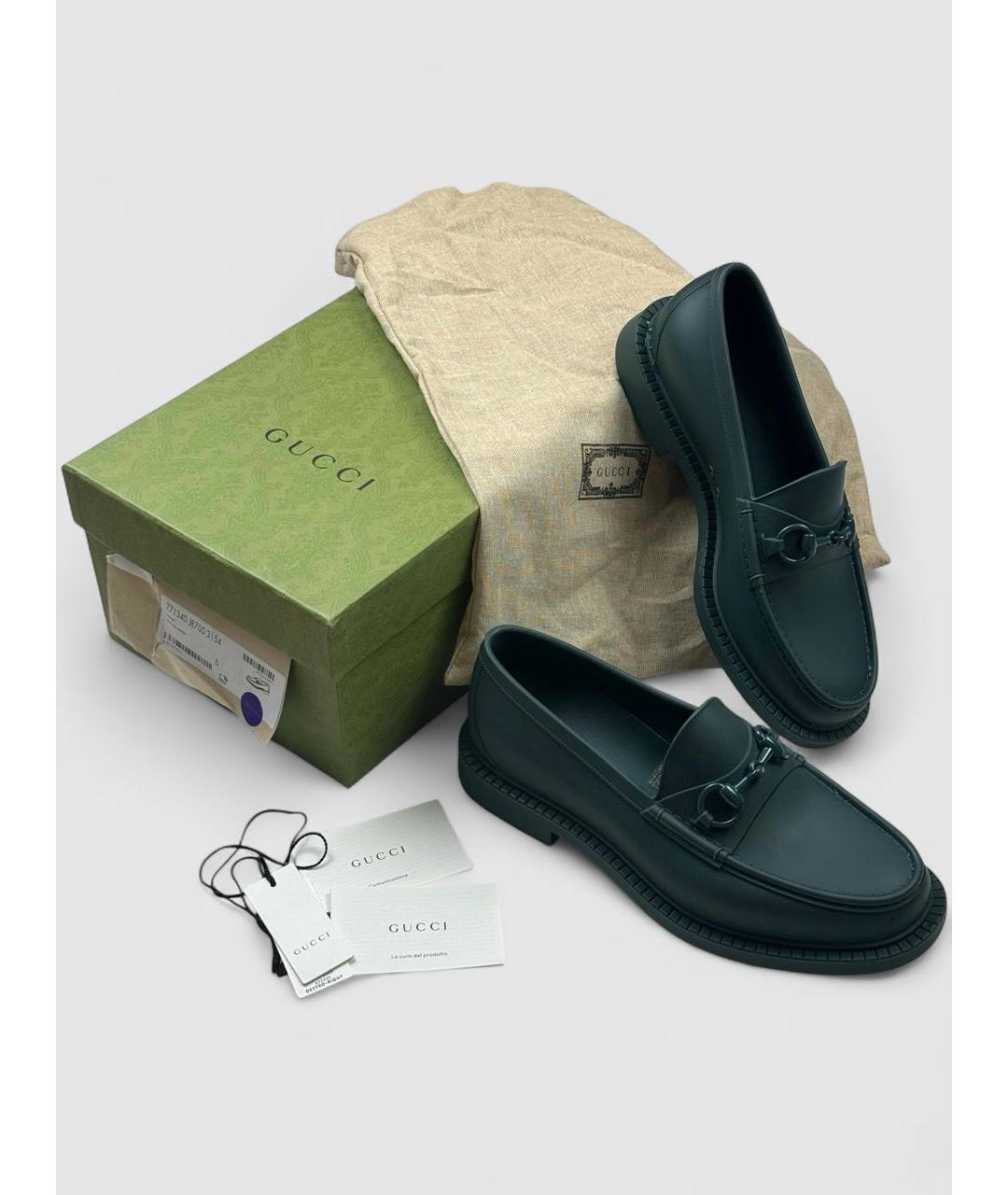 GUCCI Зеленые лоферы, фото 3