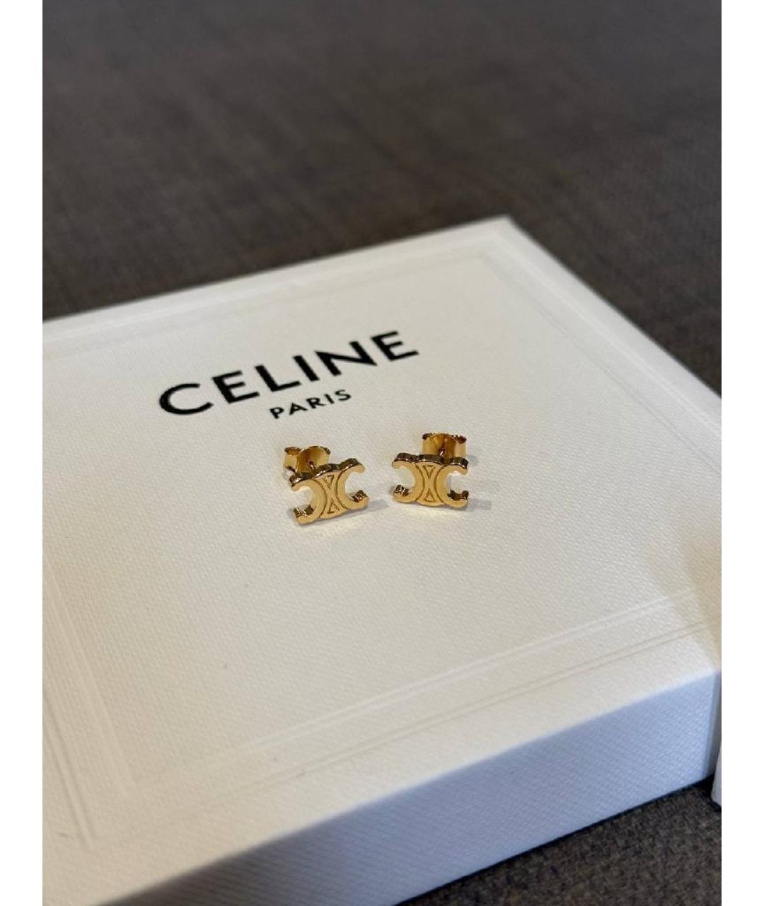 CELINE Золотые латунные серьги, фото 5