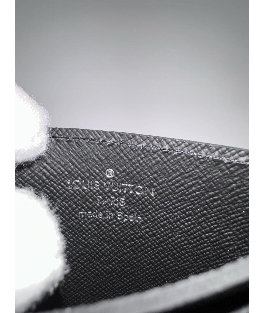 LOUIS VUITTON Черный кожаный кардхолдер, фото 7