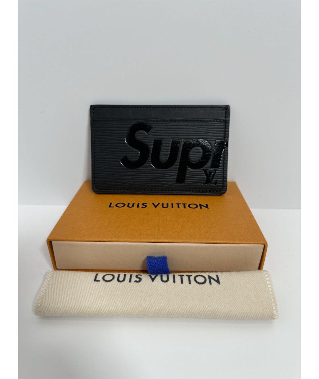 LOUIS VUITTON Черный кожаный кардхолдер, фото 2