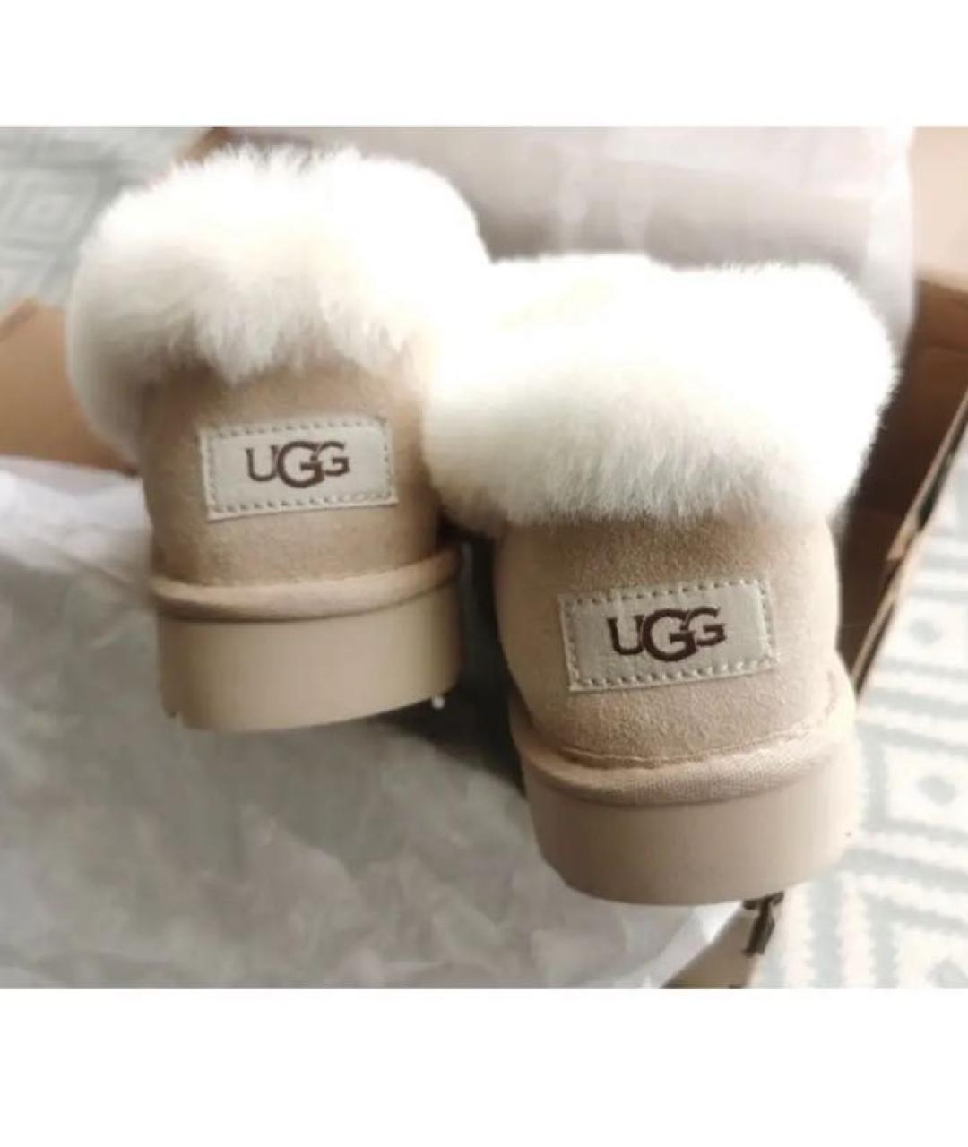 UGG Бежевые замшевые ботинки, фото 7
